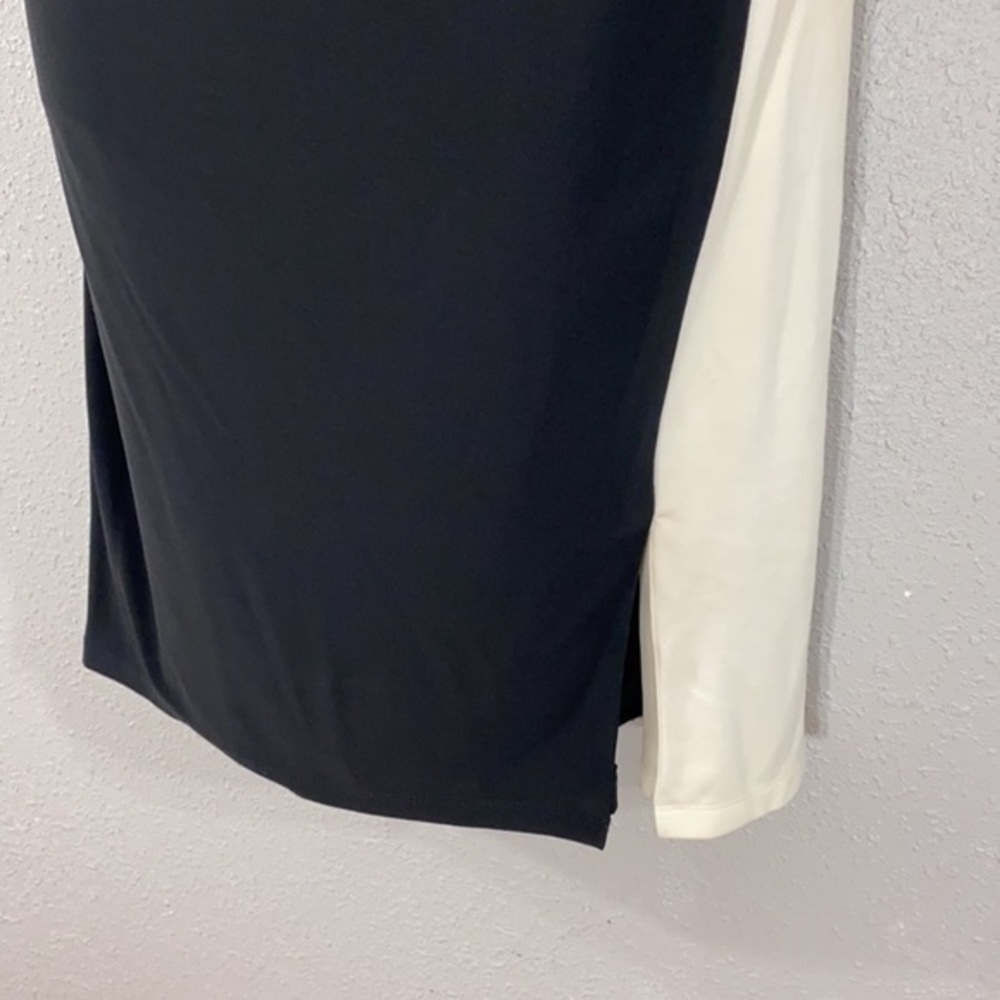 Ralph Lauren black off white/ivory color block jersey dress - Picture 4 of 11
